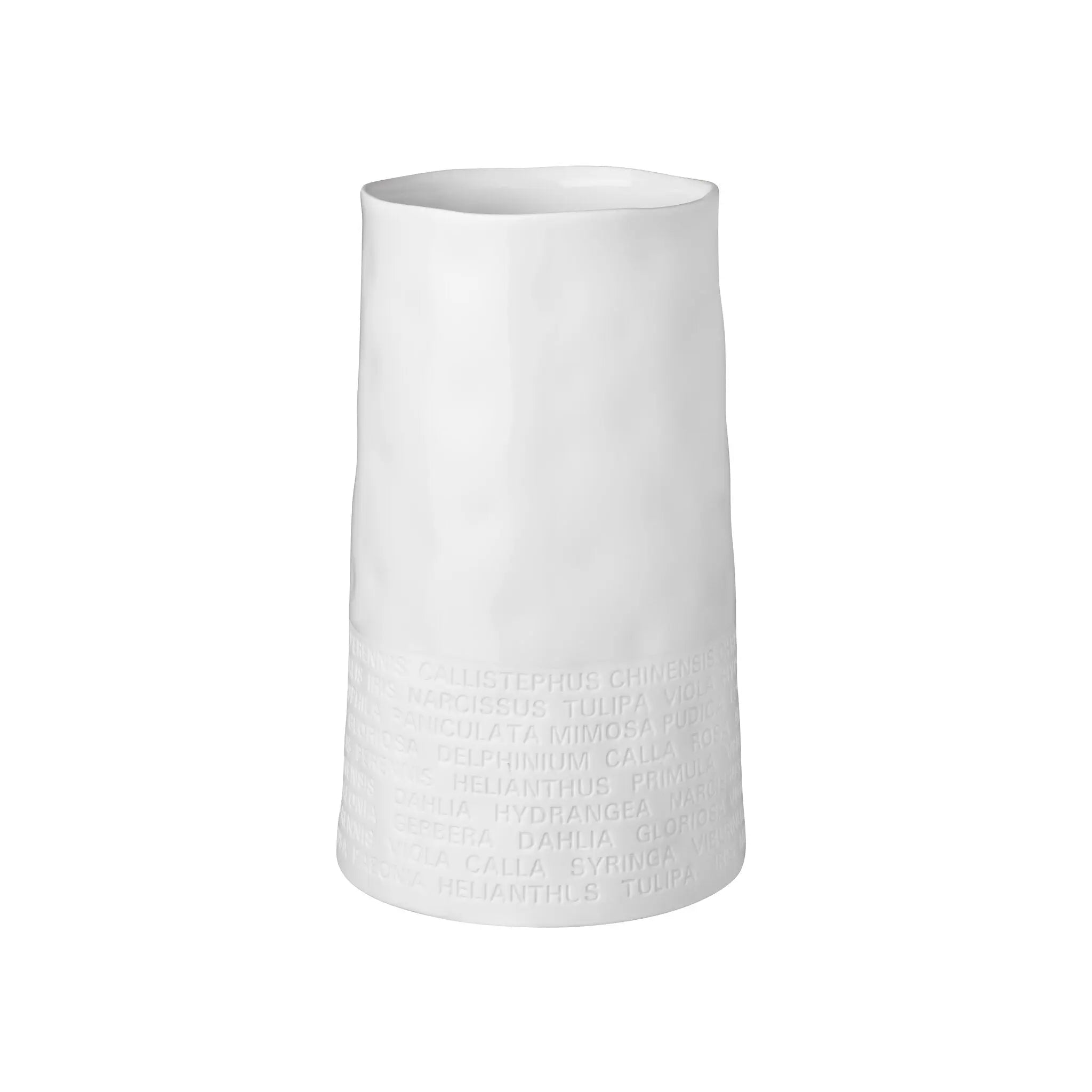A Poetic Space Porcelain Vase - Flower Names Embossed (Wide) Rader