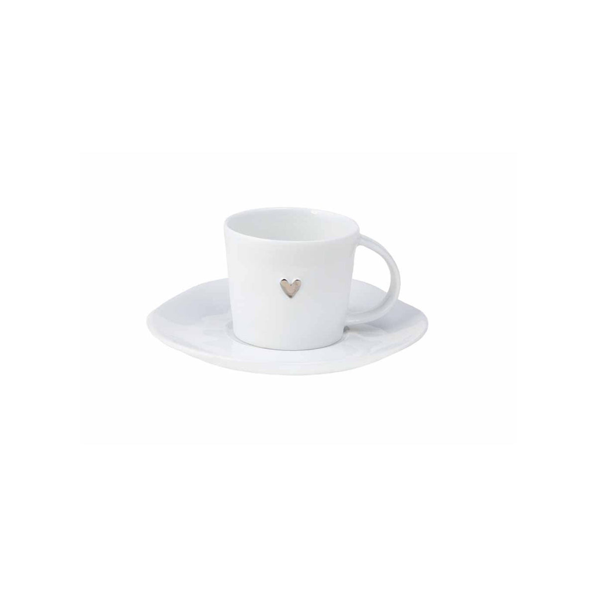 Porcelain Espresso Cup with Saucer - Silver