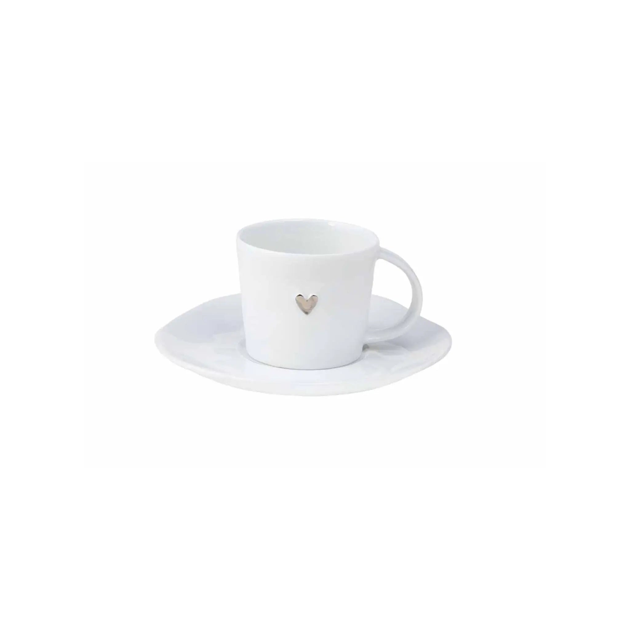 Porcelain Espresso Cup with Saucer - Silver Rader