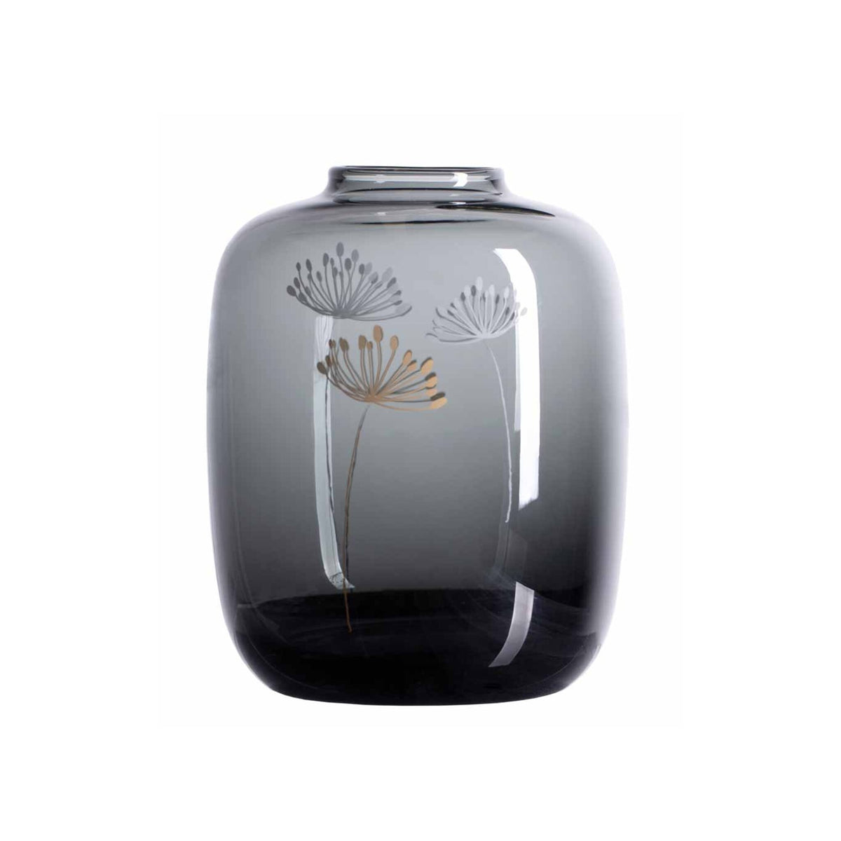 Glass Vase Dandelion  Grey