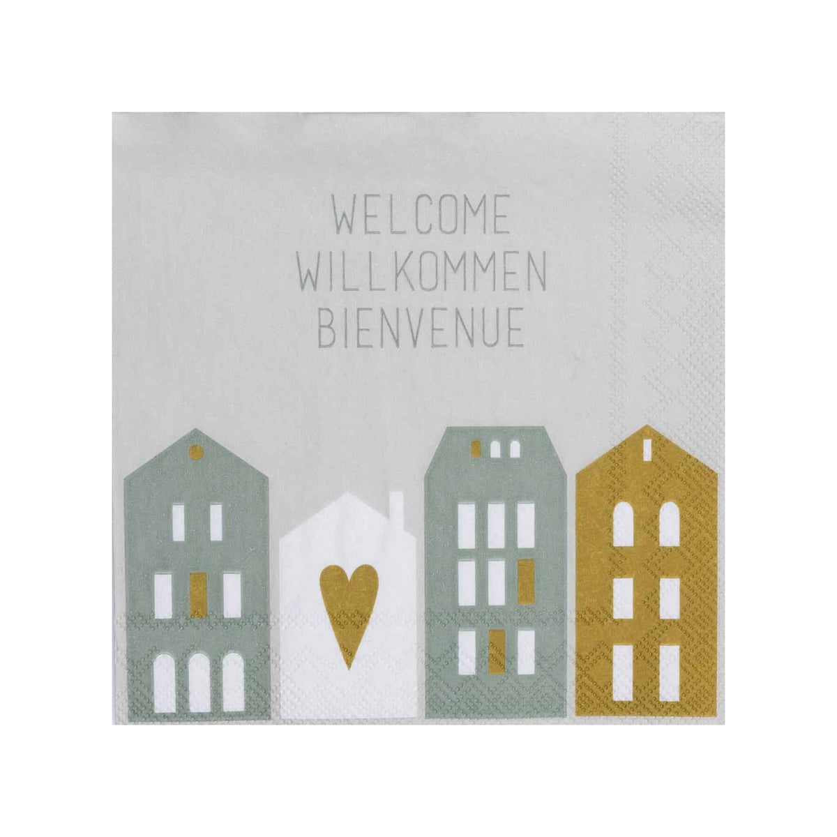 Cocktail Napkin Welcome Willkommen Bienvenue