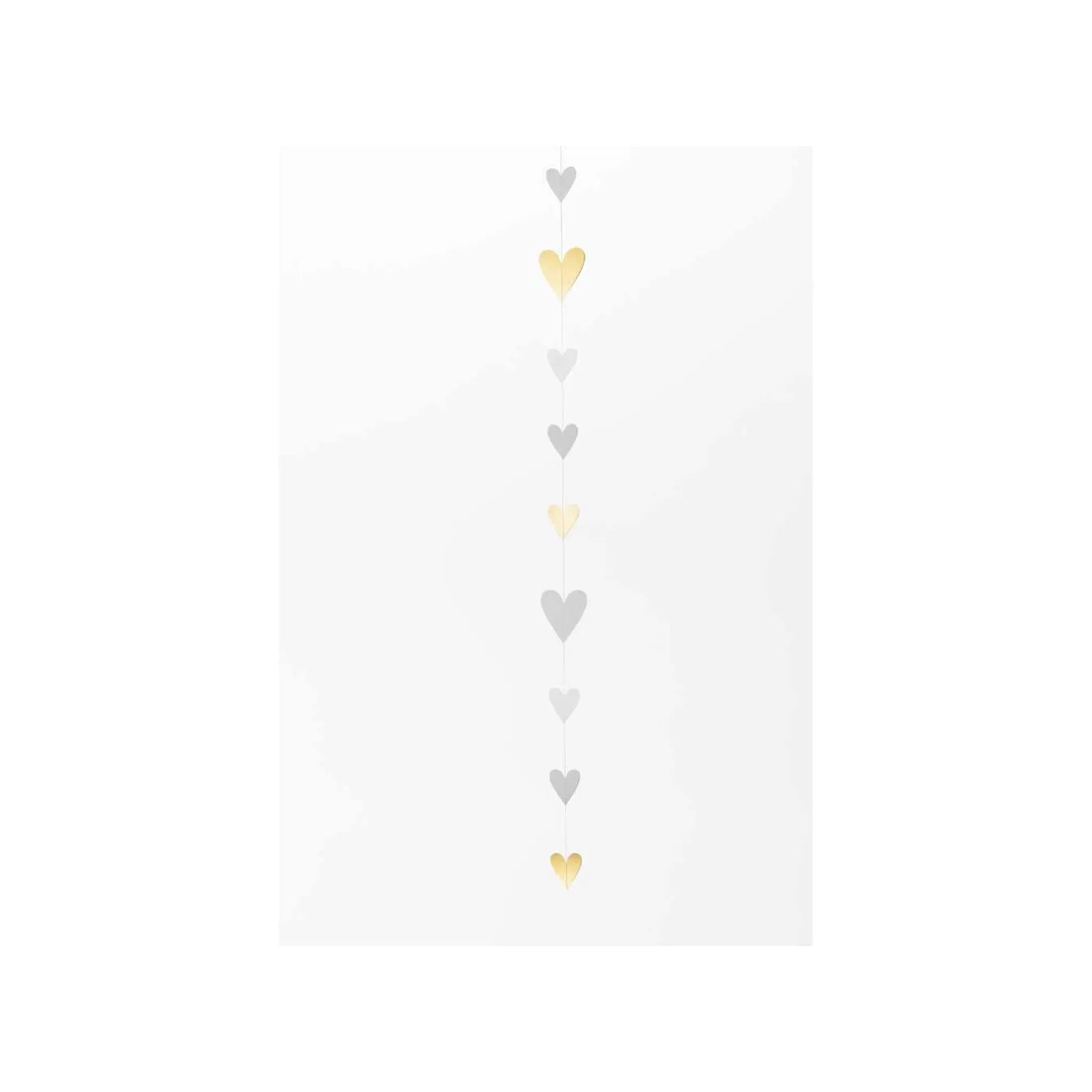 Love Heart Paper Chain Decoration - Gold Rader