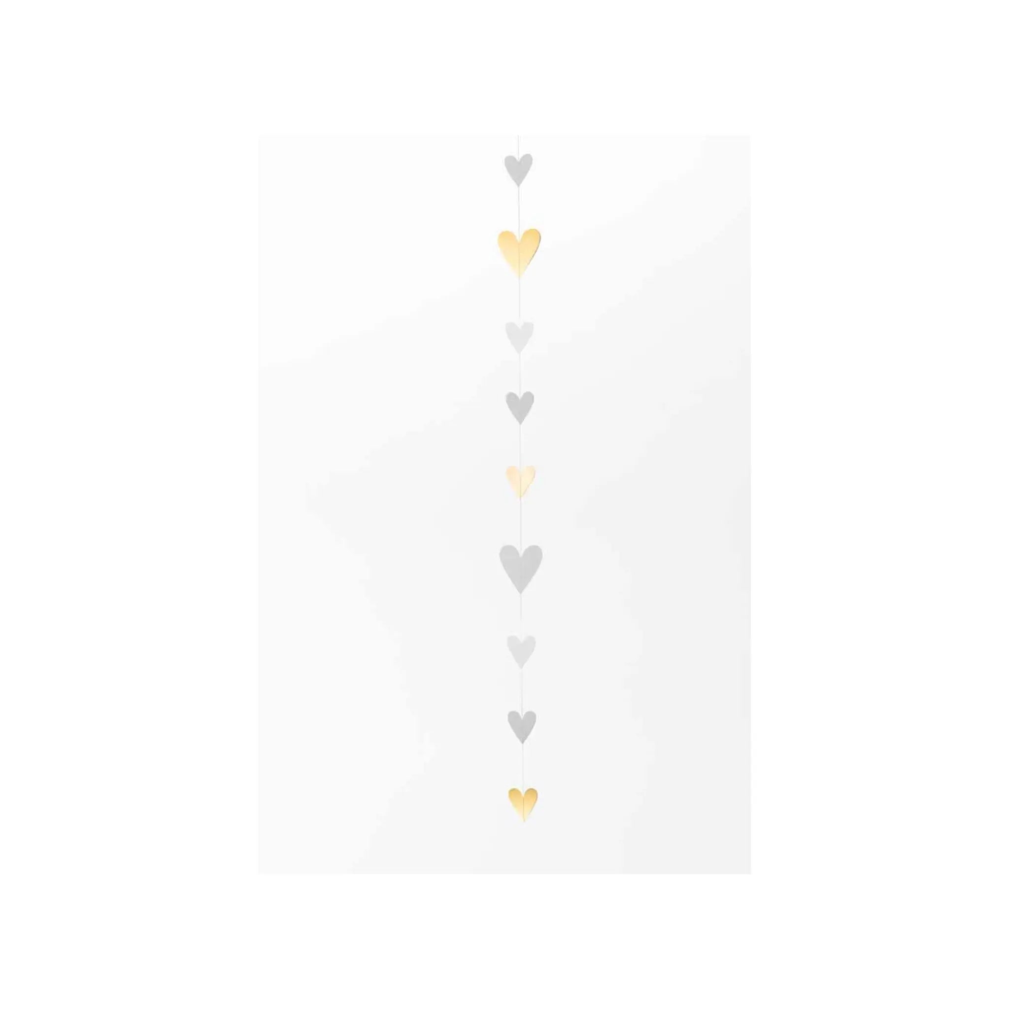 Love Heart Paper Chain Decoration - Gold Rader