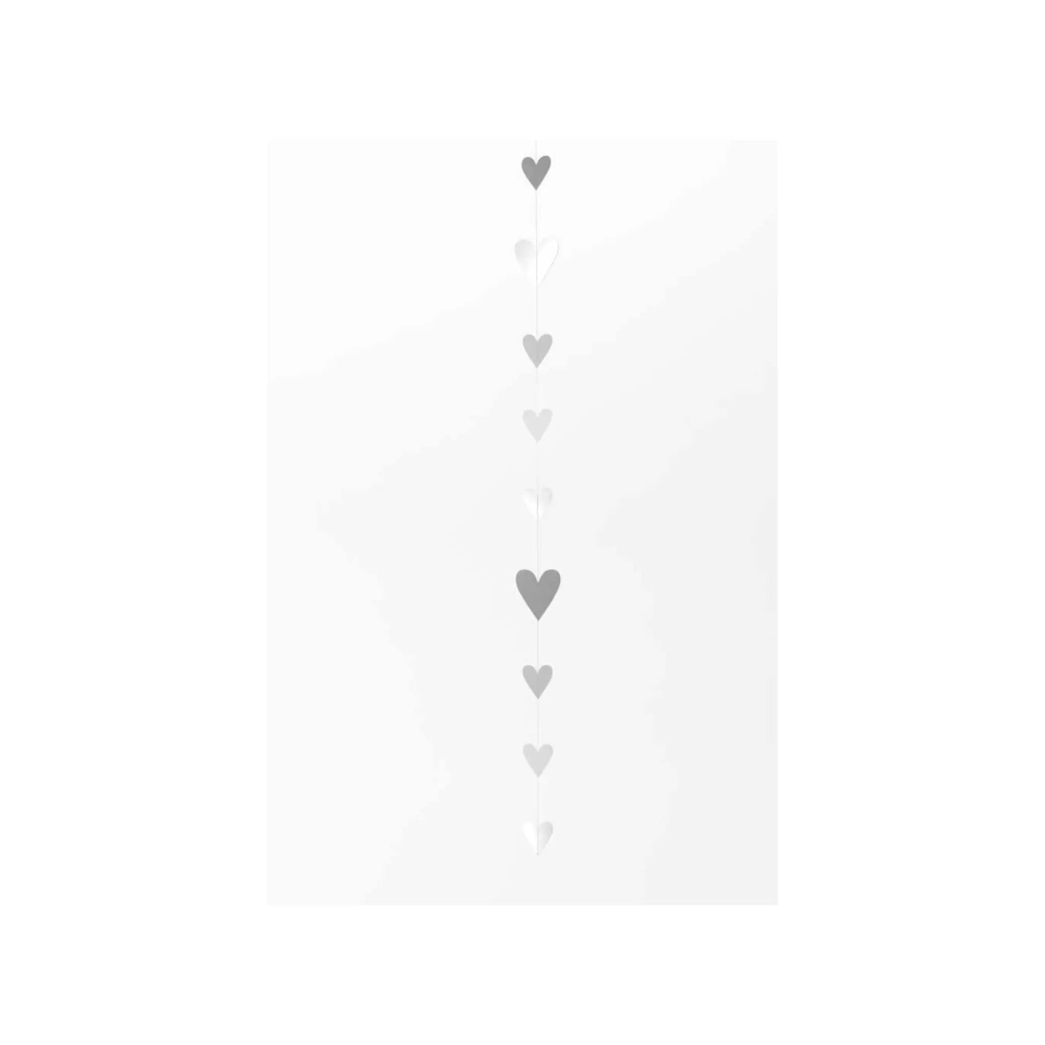 Love Heart Paper Chain Decoration - Silver Rader