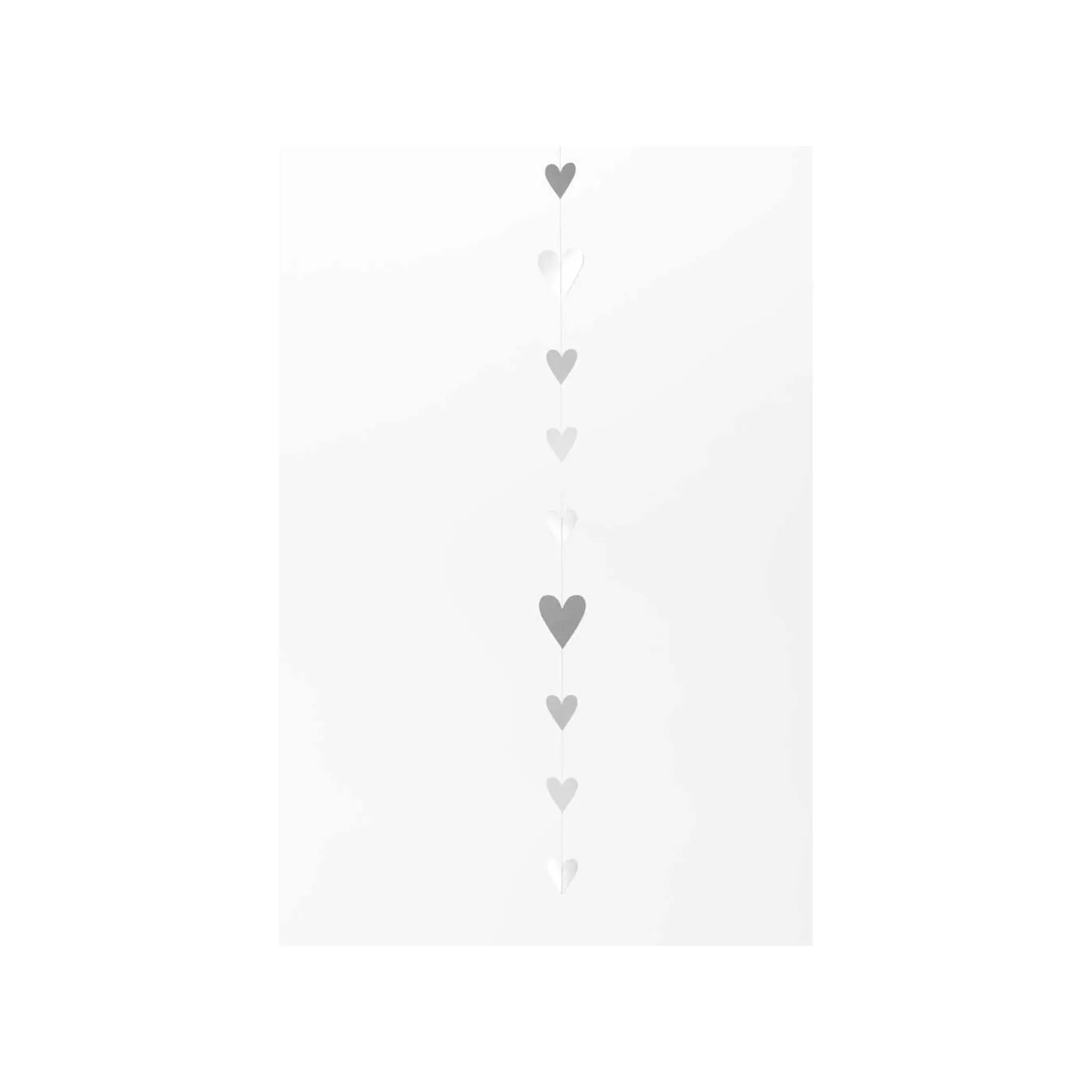 Love Heart Paper Chain Decoration - Silver Rader
