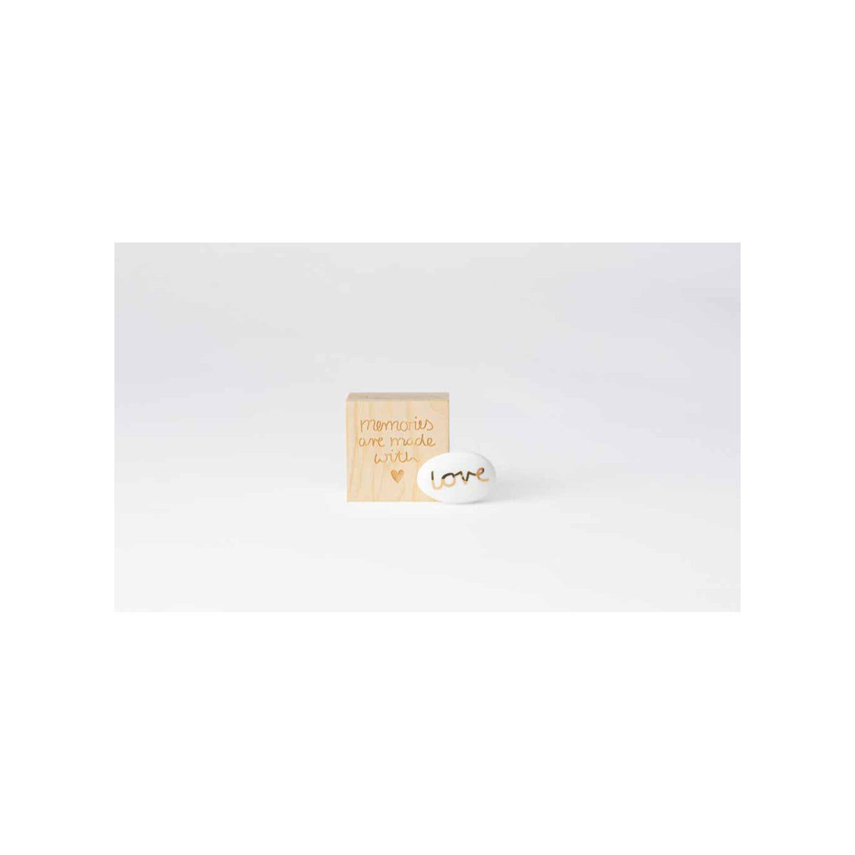 Porcelain Gift in Wood Box - Lucky Box Memories Are Made(stone)