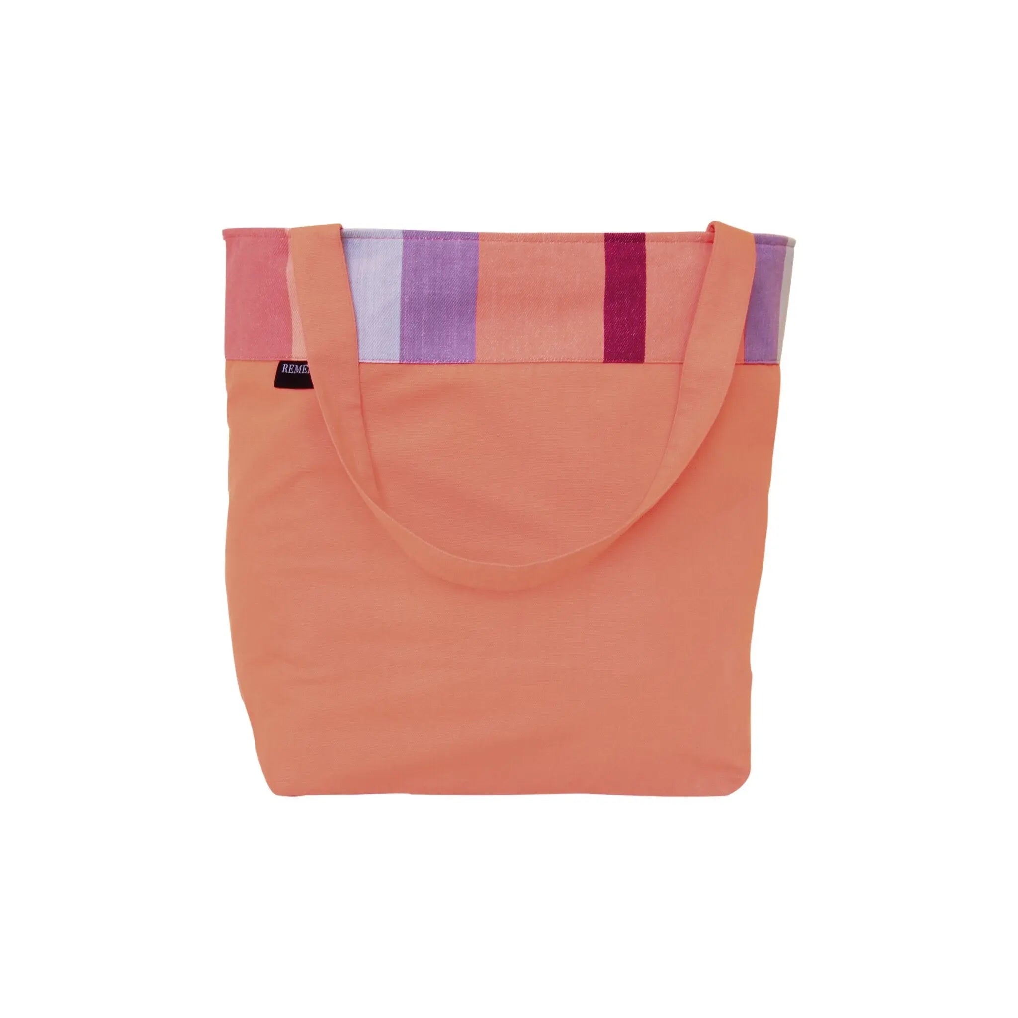 Premium Cotton Beach Tote Bag in Coral Design Remember
