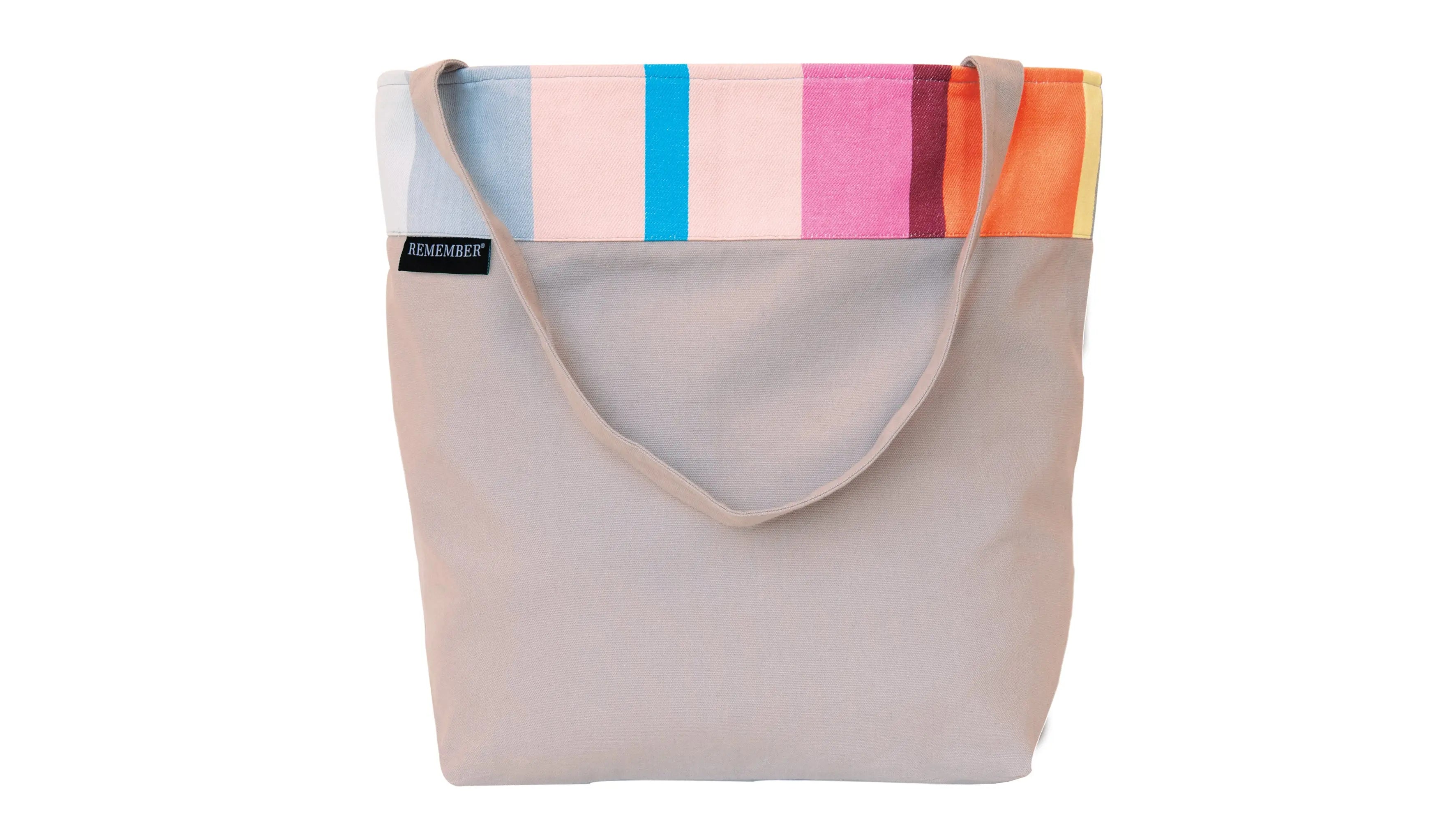 Premium Cotton Beach Tote Bag in Marina Design Remember