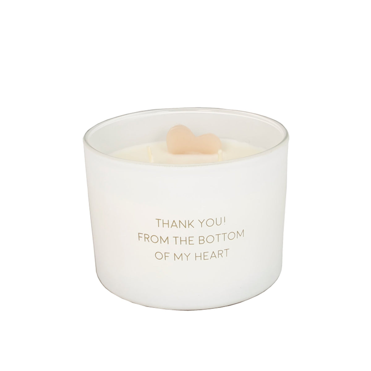 Scented soy candle (in Glass Jar with Charm) White / "Thank you! From the bottom of my heart"