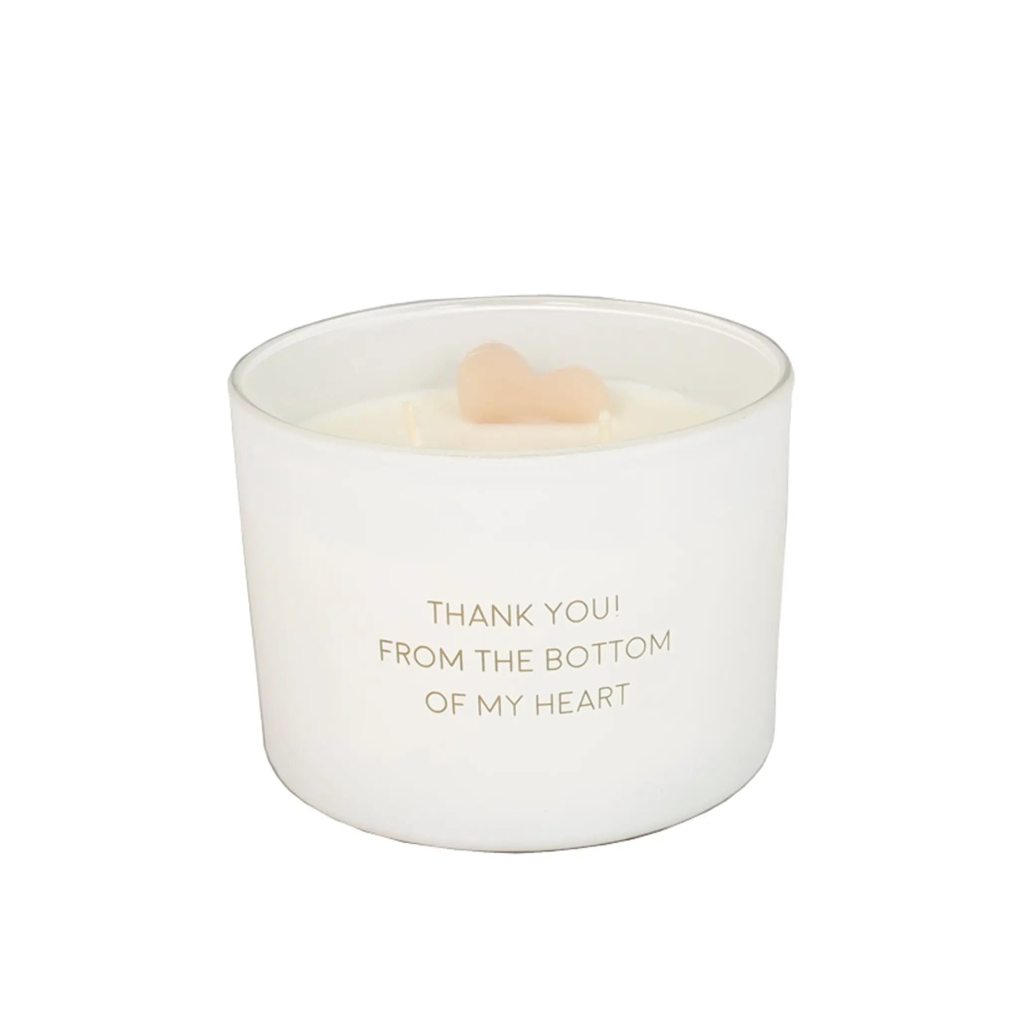 Scented soy candle (in Glass Jar with Charm) White / "Thank you! From the bottom of my heart" My Flame Lifestyle