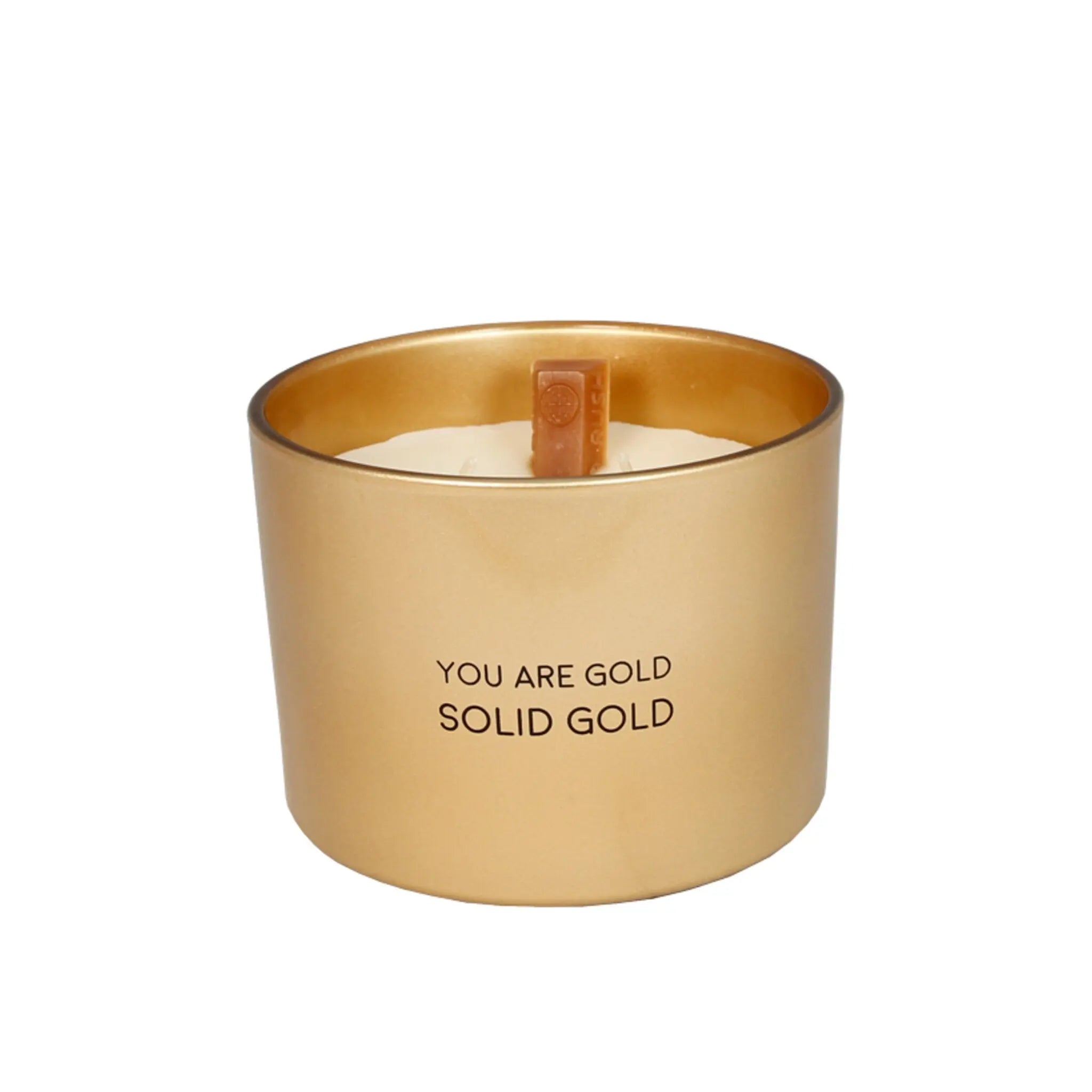 Scented soy candle (in Glass Jar with Charm) Gold / "You are gold, solid gold" My Flame Lifestyle
