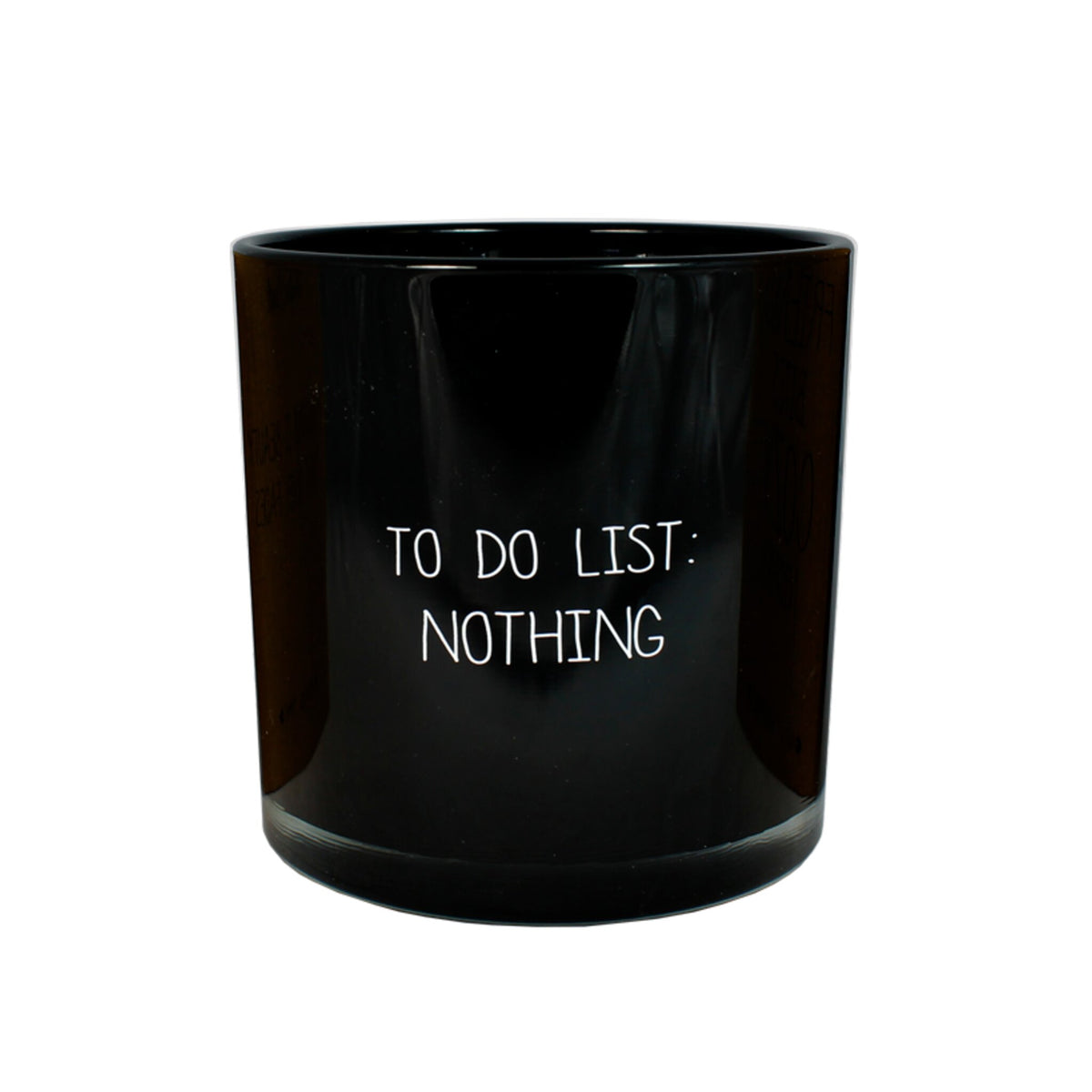 My Flame Lifestyle Scented Soy Candle in Glass Jar Black / "To do list: Nothing"