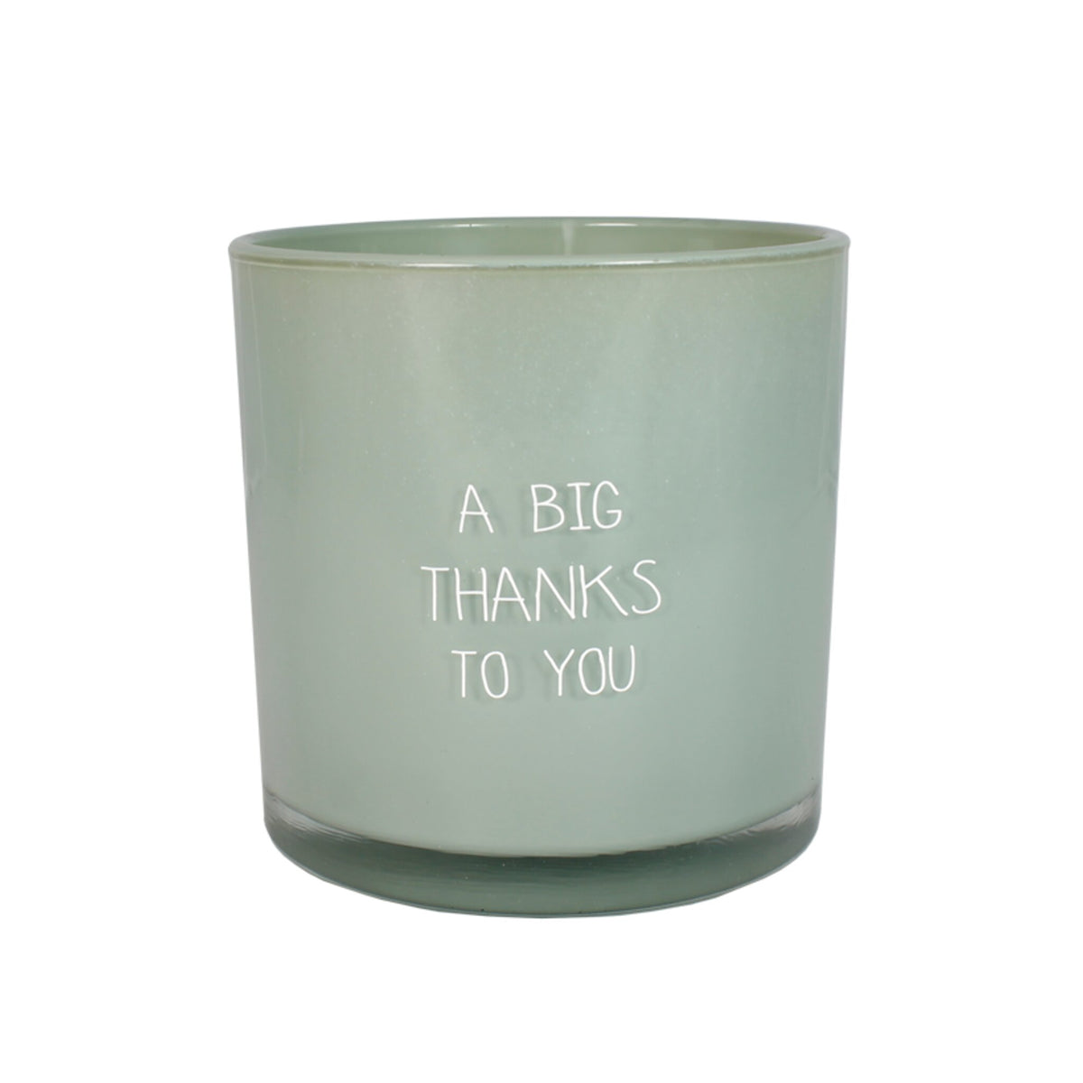 My Flame Lifestyle Scented Soy Candle in Glass Jar Green / "A big thanks to you"