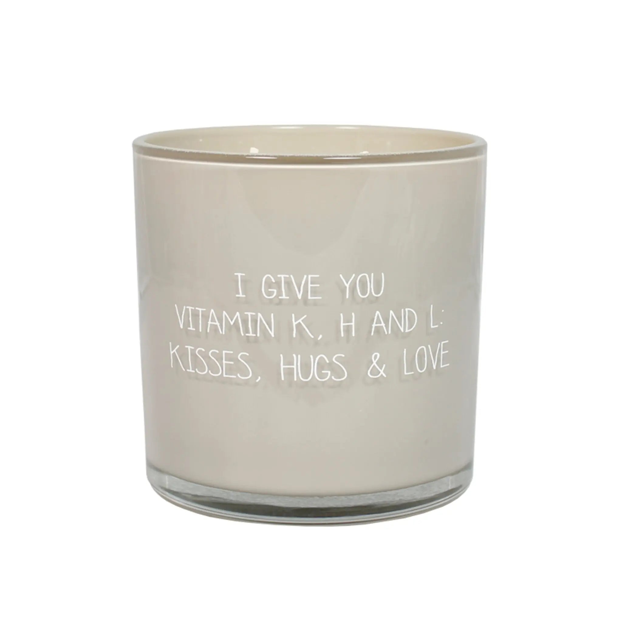 My Flame Lifestyle Scented Soy Candle in Glass Jar Sand / "I give you vitamin K,H & L" My Flame Lifestyle