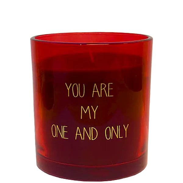 My Flame Lifestyle Scented soy candle in glass jar "you are my one and only" Red My Flame Lifestyle