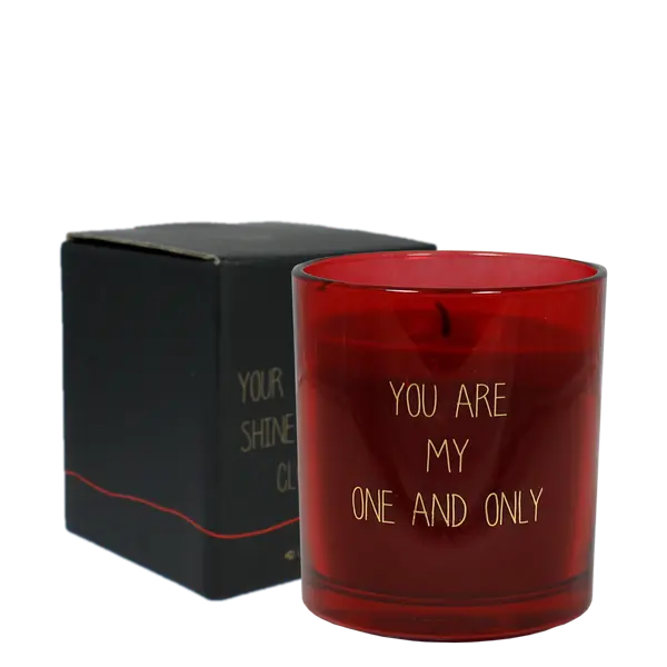 My Flame Lifestyle Scented soy candle in glass jar "you are my one and only" Red My Flame Lifestyle