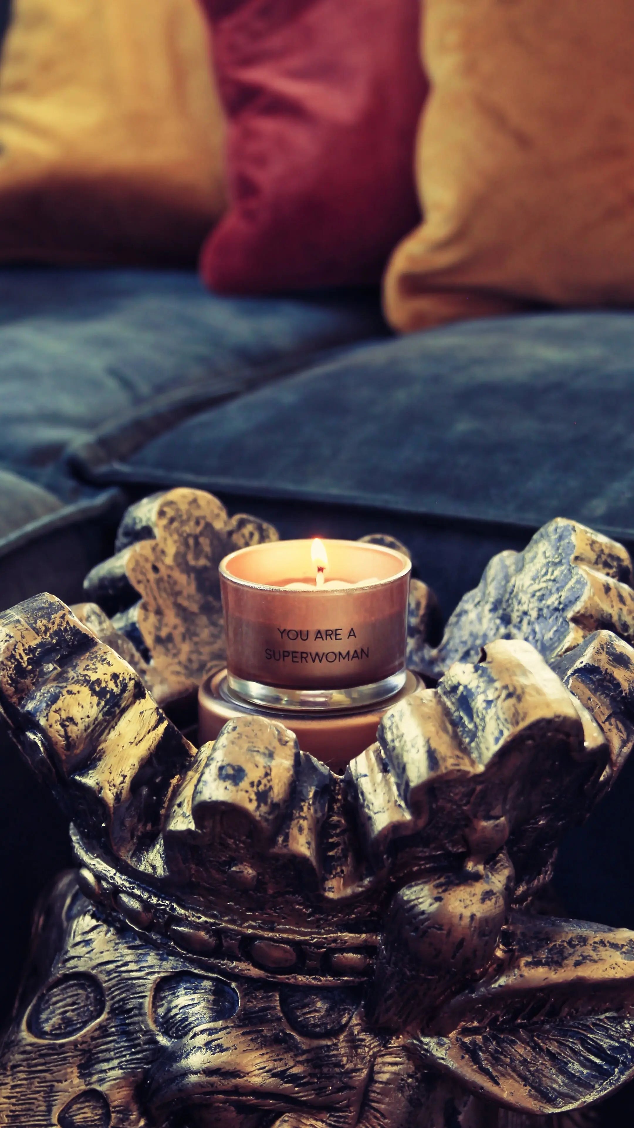 My Flame Lifestyle Scented Soy Candle in Glass Jar with Double Charm My Flame Lifestyle