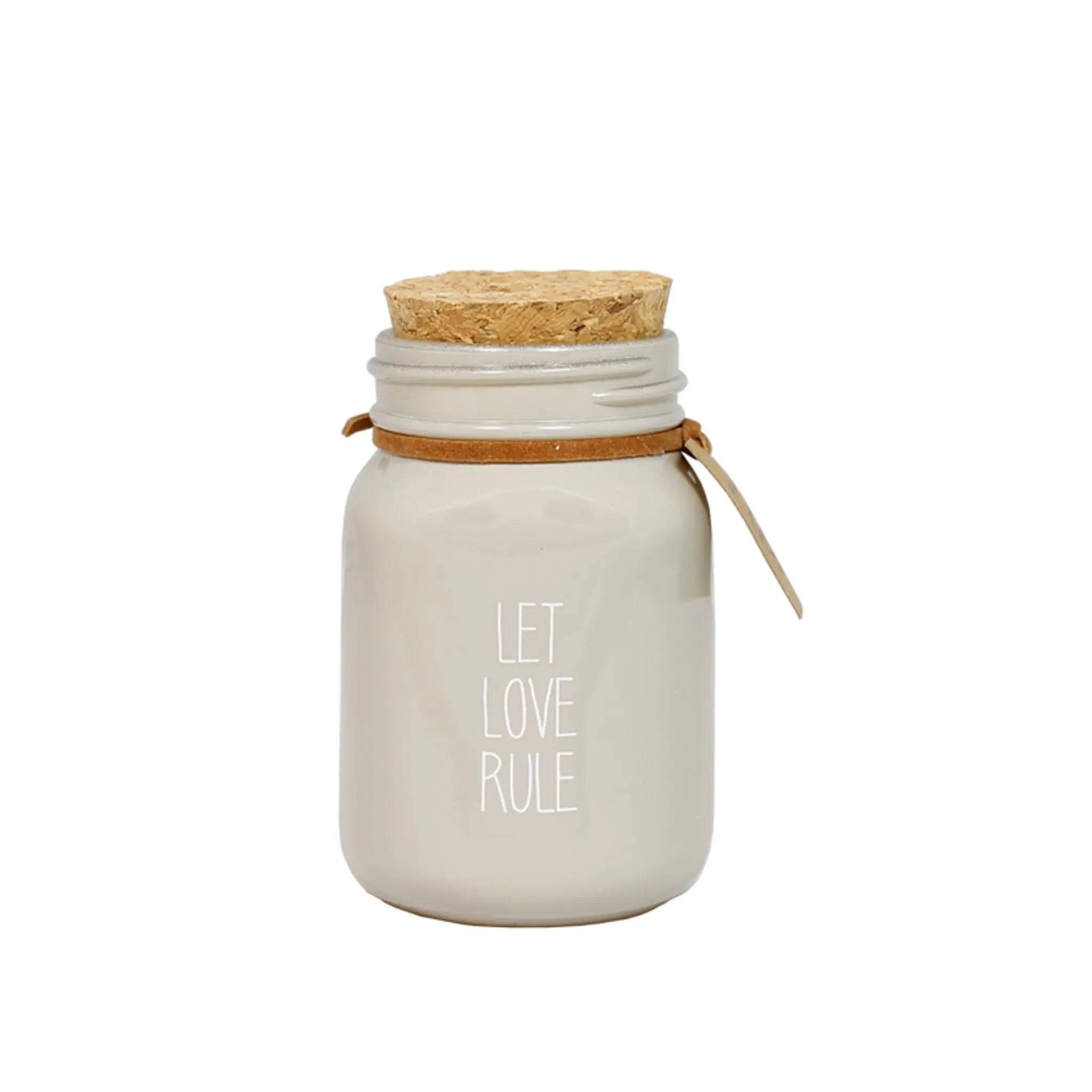 My Flame Lifestyle Scented Soy Candle in Glass Jar Sand / "Let love rule" My Flame Lifestyle