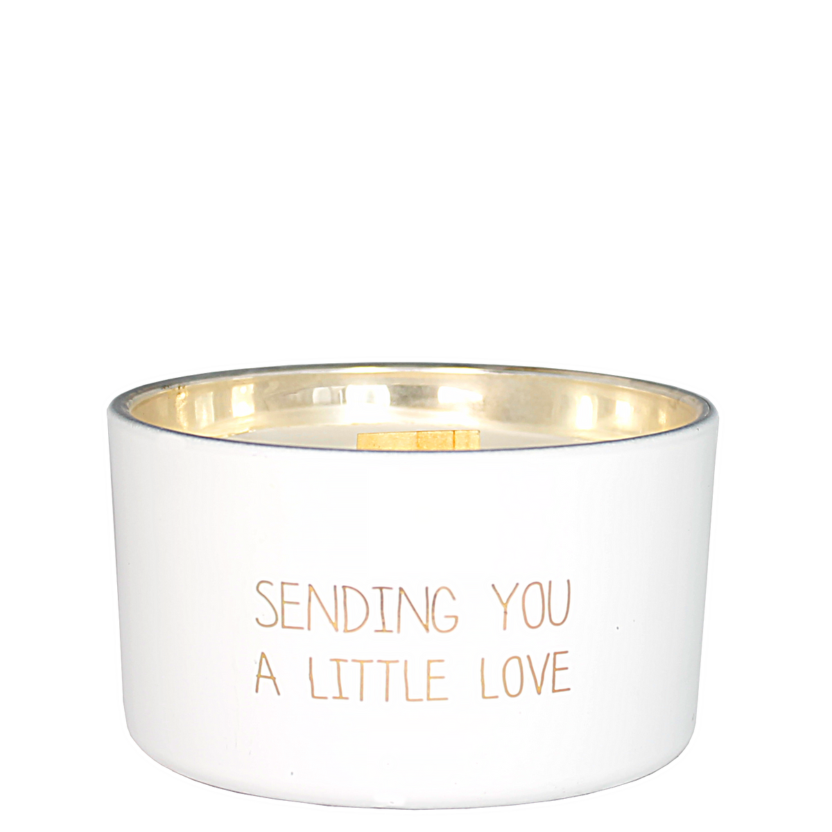 Scented soy candle (in Glass Jar with Wooden Wick) White / "Sending you a little love"