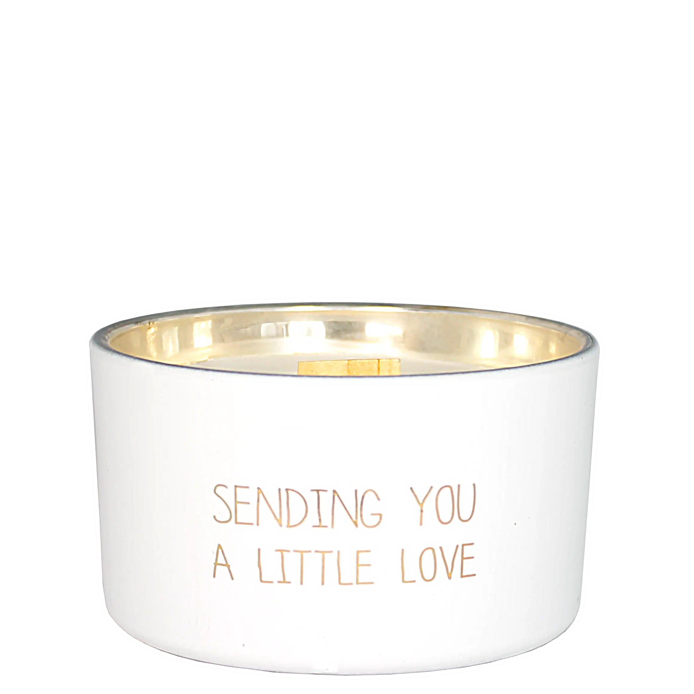 Scented soy candle (in Glass Jar with Wooden Wick) White / "Sending you a little love" My Flame Lifestyle