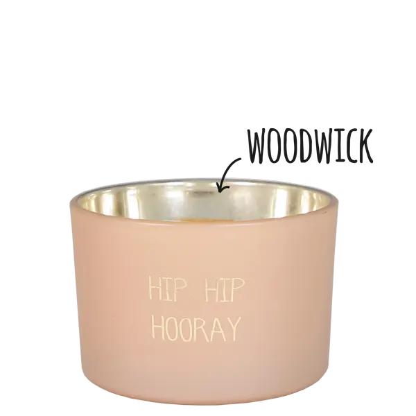 Scented soy candle (in Glass Jar with Wooden Wick) Pink / "Hip hip hooray" My Flame Lifestyle