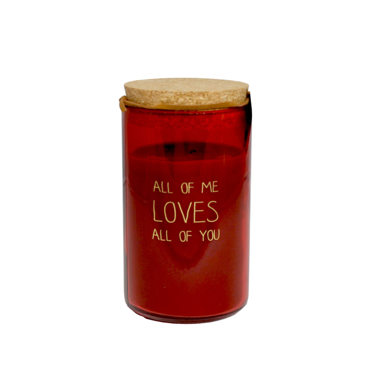 My Flame Lifestyle Scented Soy Candle in Glass Jar Red / "All of me loves all of you"