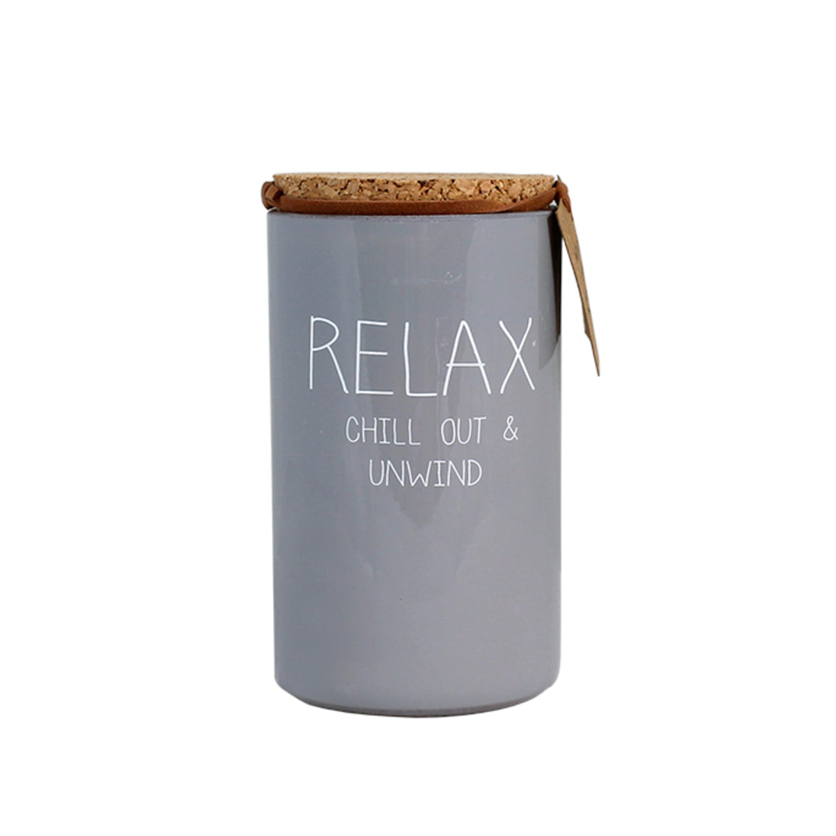 My Flame Lifestyle Scented Soy Candle in Glass Jar Grey / "Relax, chill out & unwind"