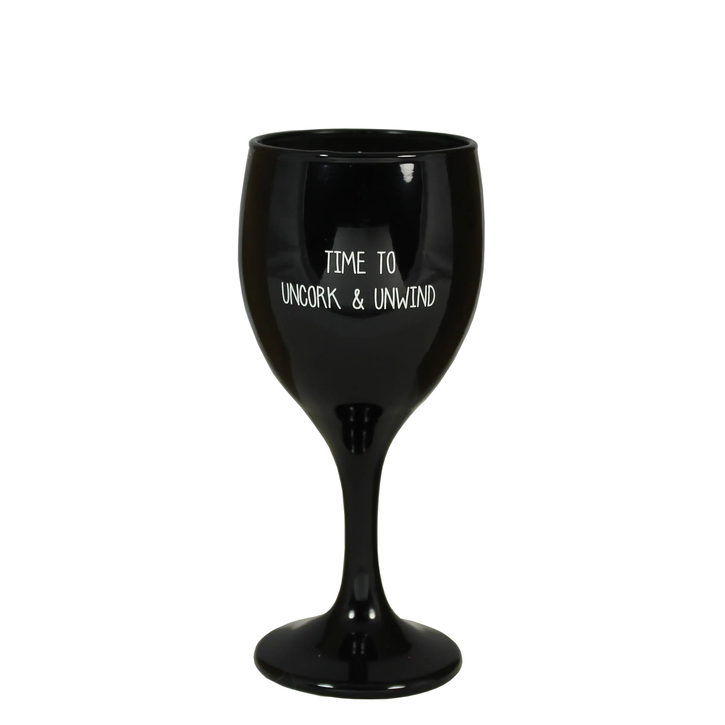 My Flame Lifestyle Scented soy candle in wine glass Black "Time to uncork & unwind" My Flame Lifestyle