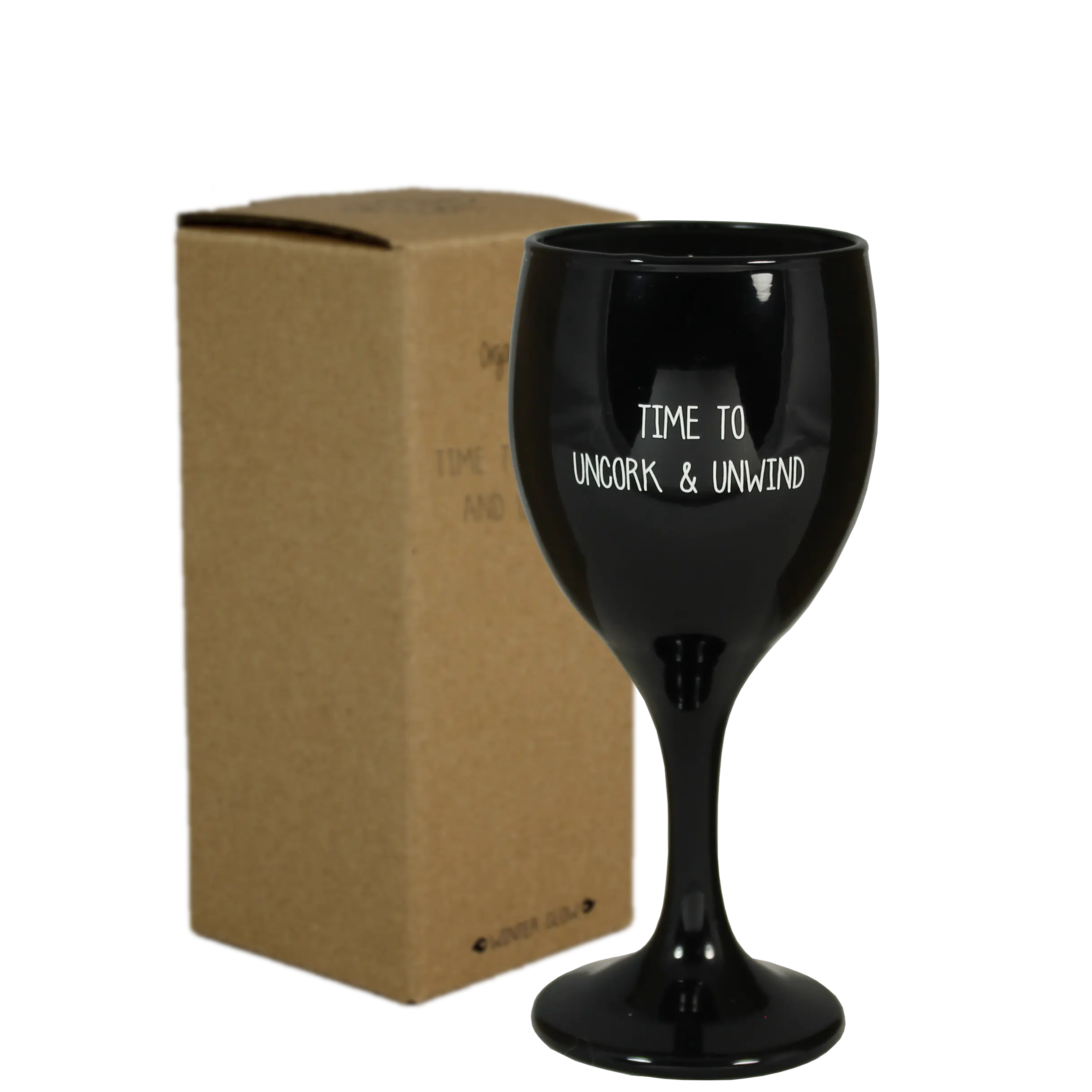 My Flame Lifestyle Scented soy candle in wine glass Black "Time to uncork & unwind" My Flame Lifestyle