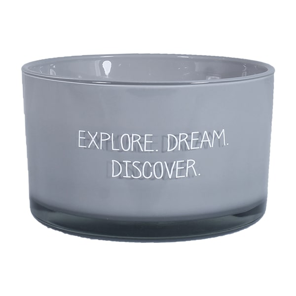 My Flame Lifestyle Scented Soy Candle in Glass Jar Secret / "Explore. Dream. Discover."