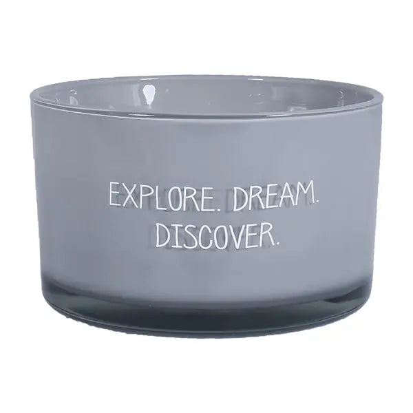 My Flame Lifestyle Scented Soy Candle in Glass Jar Secret / "Explore. Dream. Discover." My Flame Lifestyle