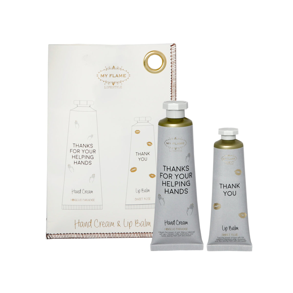 Giftbag (Lip Balm & Hand Cream) Grey / "Thank you/Thanks for your helping hands"