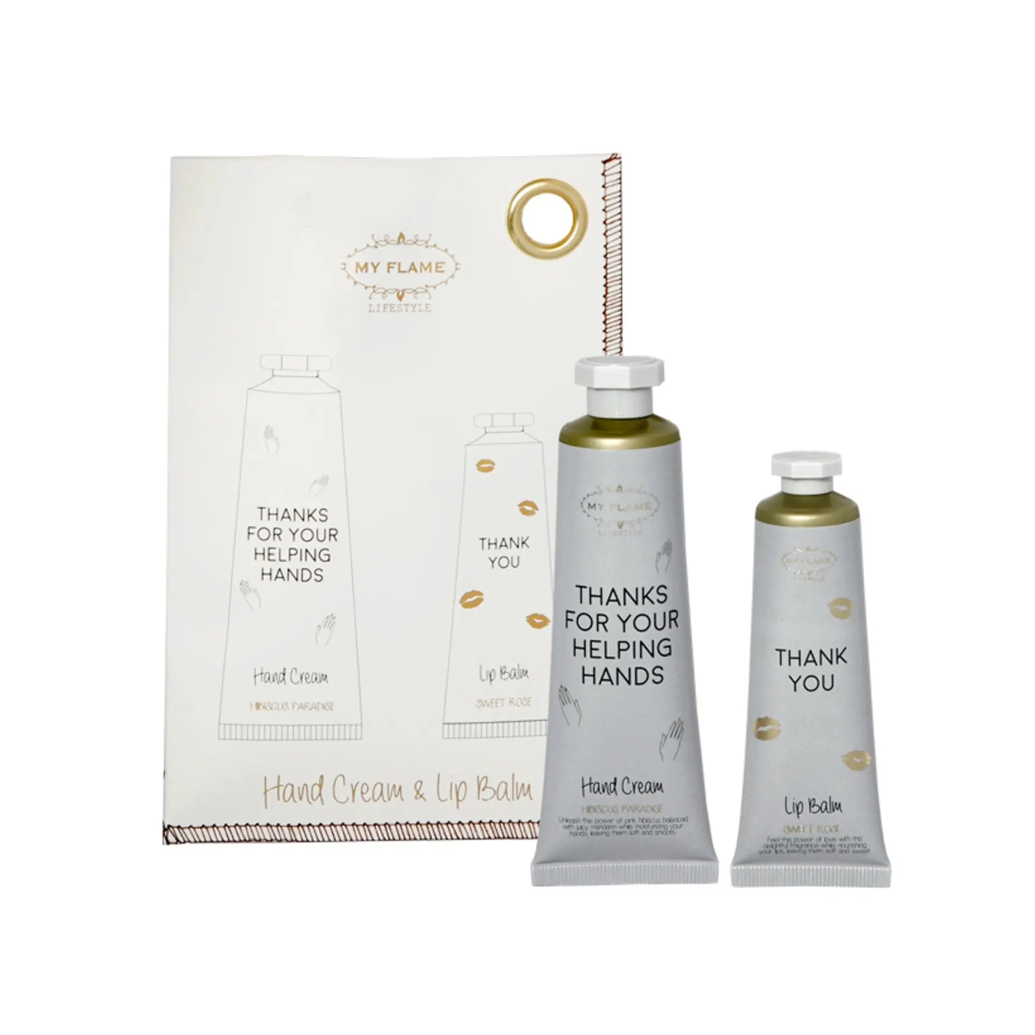 Giftbag (Lip Balm & Hand Cream) Grey / "Thank you/Thanks for your helping hands" My Flame Lifestyle