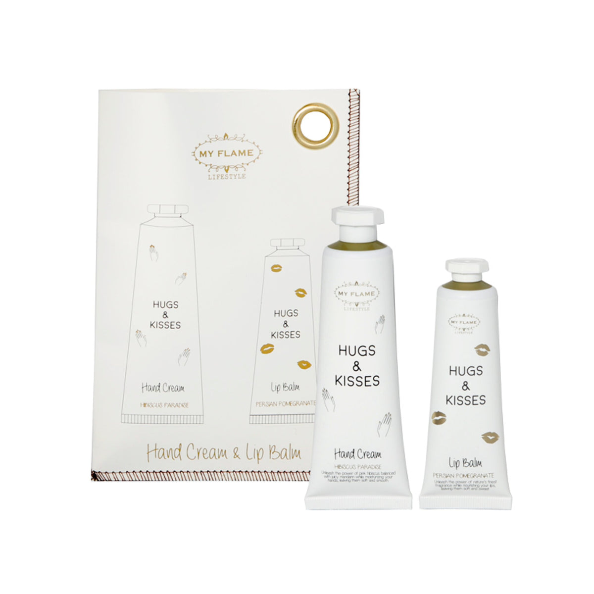 Giftbag (Lip Balm & Hand Cream) White / "Hugs & kisses/Hugs & Kisses"