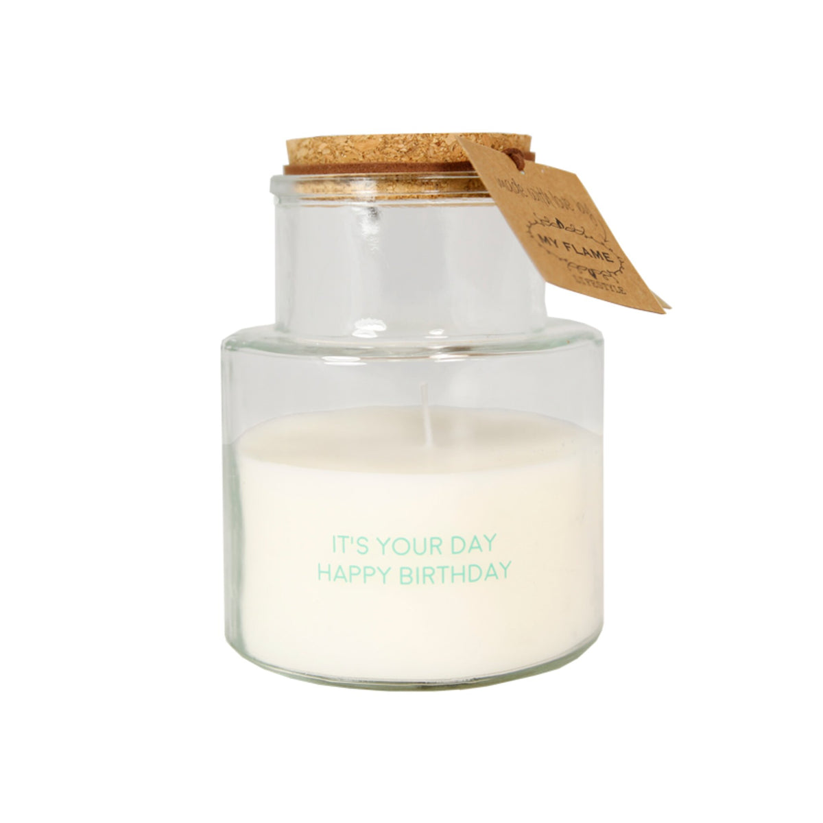 Outdoor Scented Soy Candle White / "It's your day happy birthday"