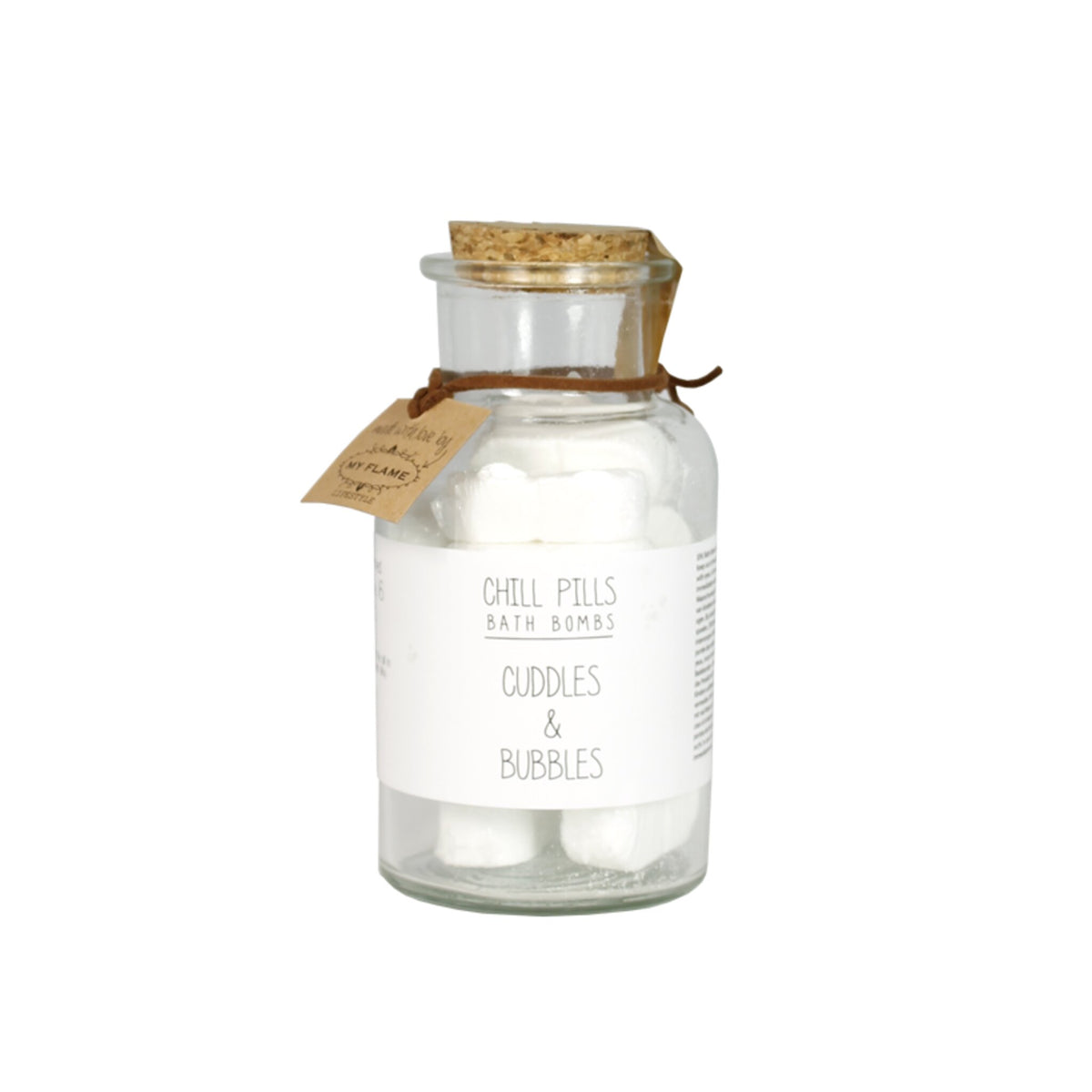 Bath Bombs in Storage Jar White / "Cuddles & bubbles"
