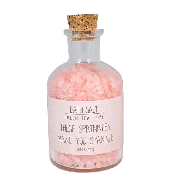 My Flame Lifestyle Bath Salt in a glass jar Pink "These sprinkles make you sparkle" My Flame Lifestyle
