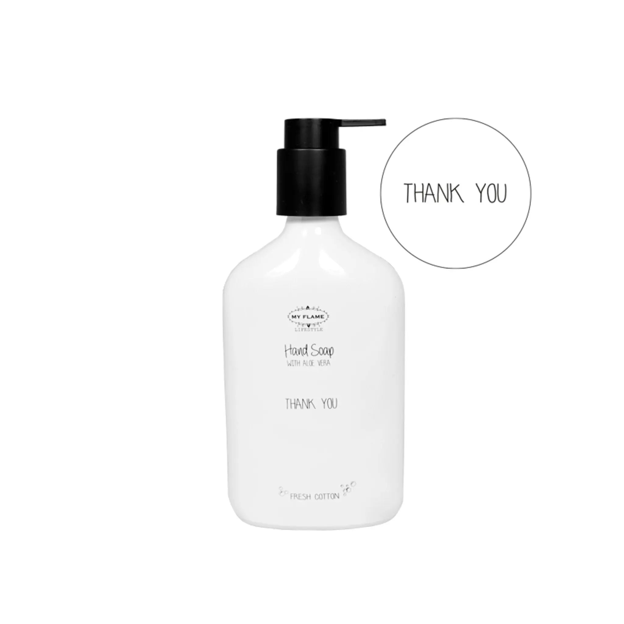 Hand soap (In a glass bottle) White / "Thank you" My Flame Lifestyle