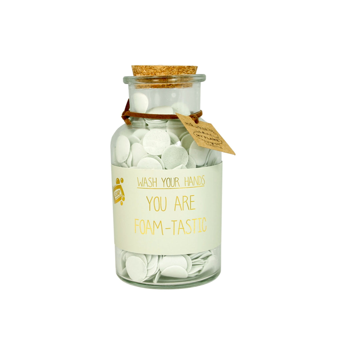 Hand Soap & Confetti (In a Glass Jar) Green / "You are foam-tastic"