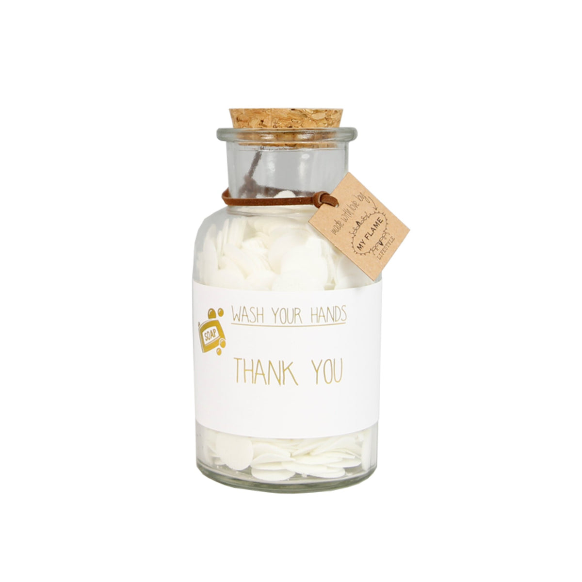 Hand Soap & Confetti (In a Glass Jar) White / "Thank you"