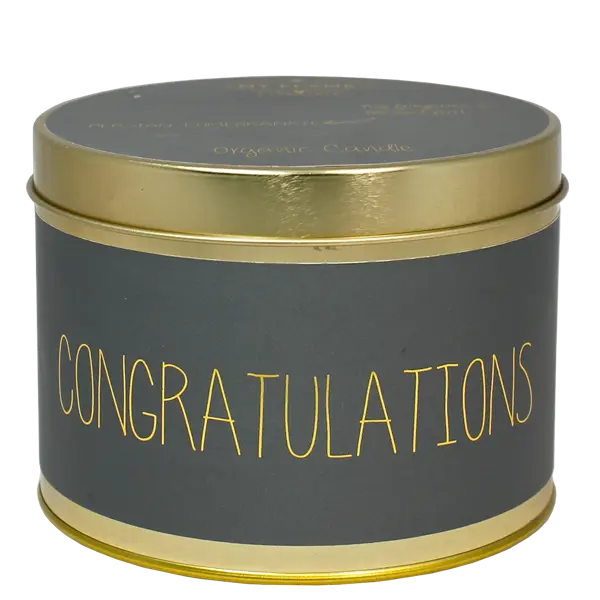 My Flame Lifestyle XL Scented soy candle in tin (gold) Congratulations Dark grey My Flame Lifestyle
