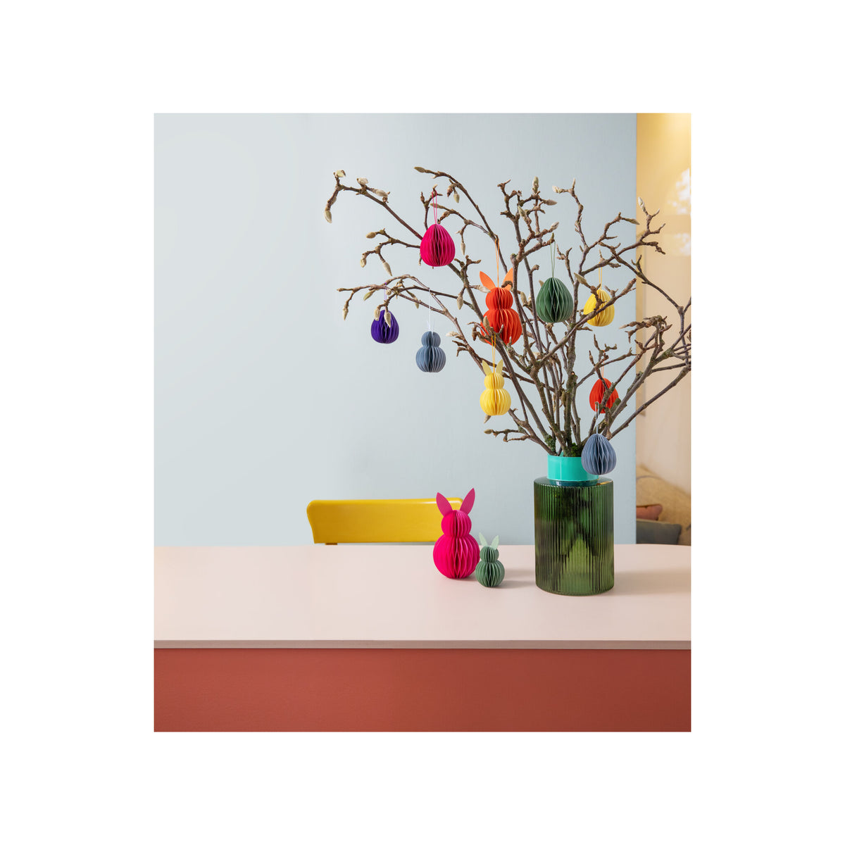 Tree ornaments Easter Bunnies, set of 5